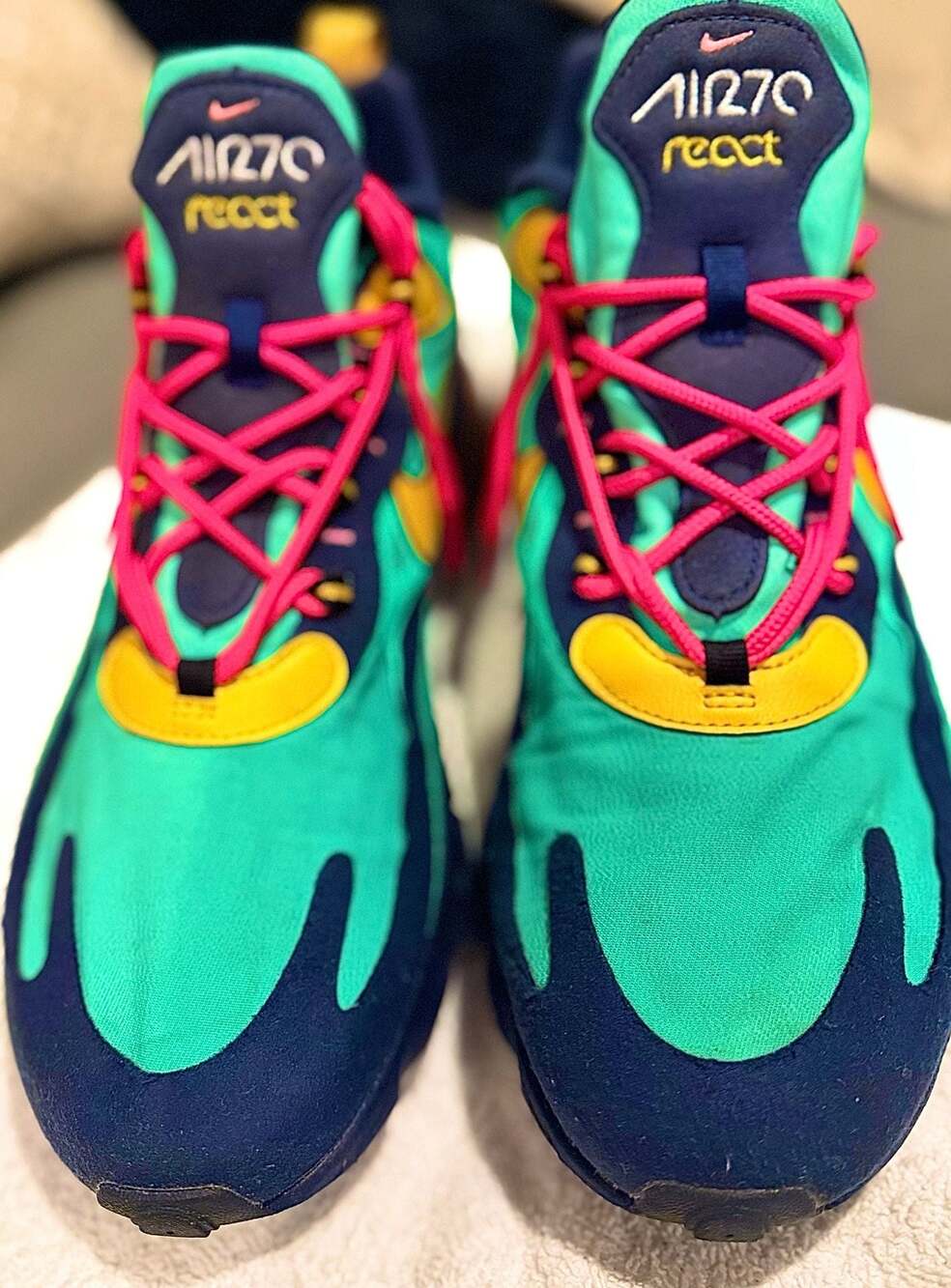 Nike Air Max 270 React Electro Green Pop Art AO4971-300 Running Sneakers